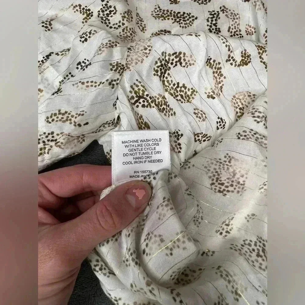 JANE + DELANCEY Animal Print Button Down top size XL, BNWT - Picture 4 of 5